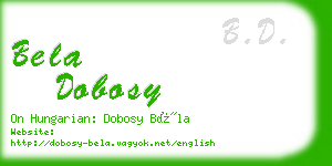 bela dobosy business card